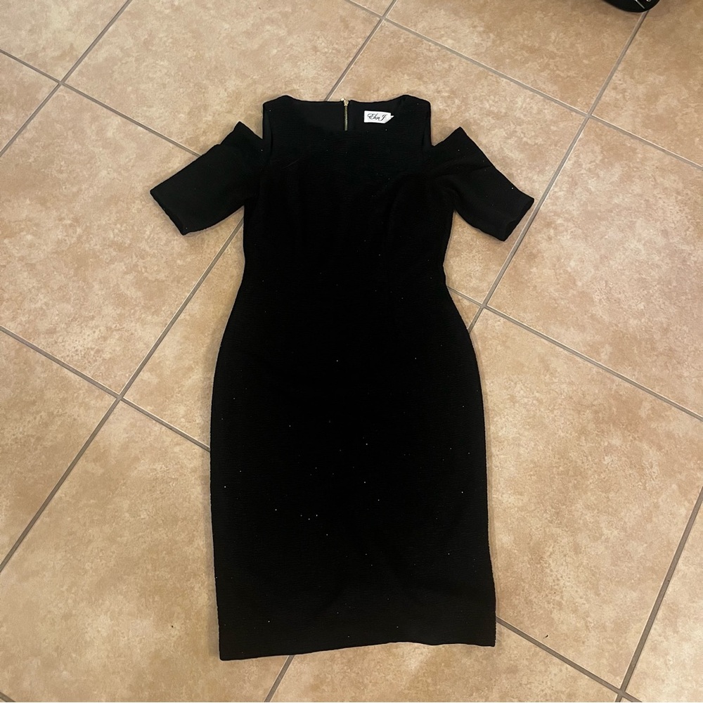 Eliza J Womens 6 Off The Shoulder Cocktail Sheath Dress Black Style EJ6M2994